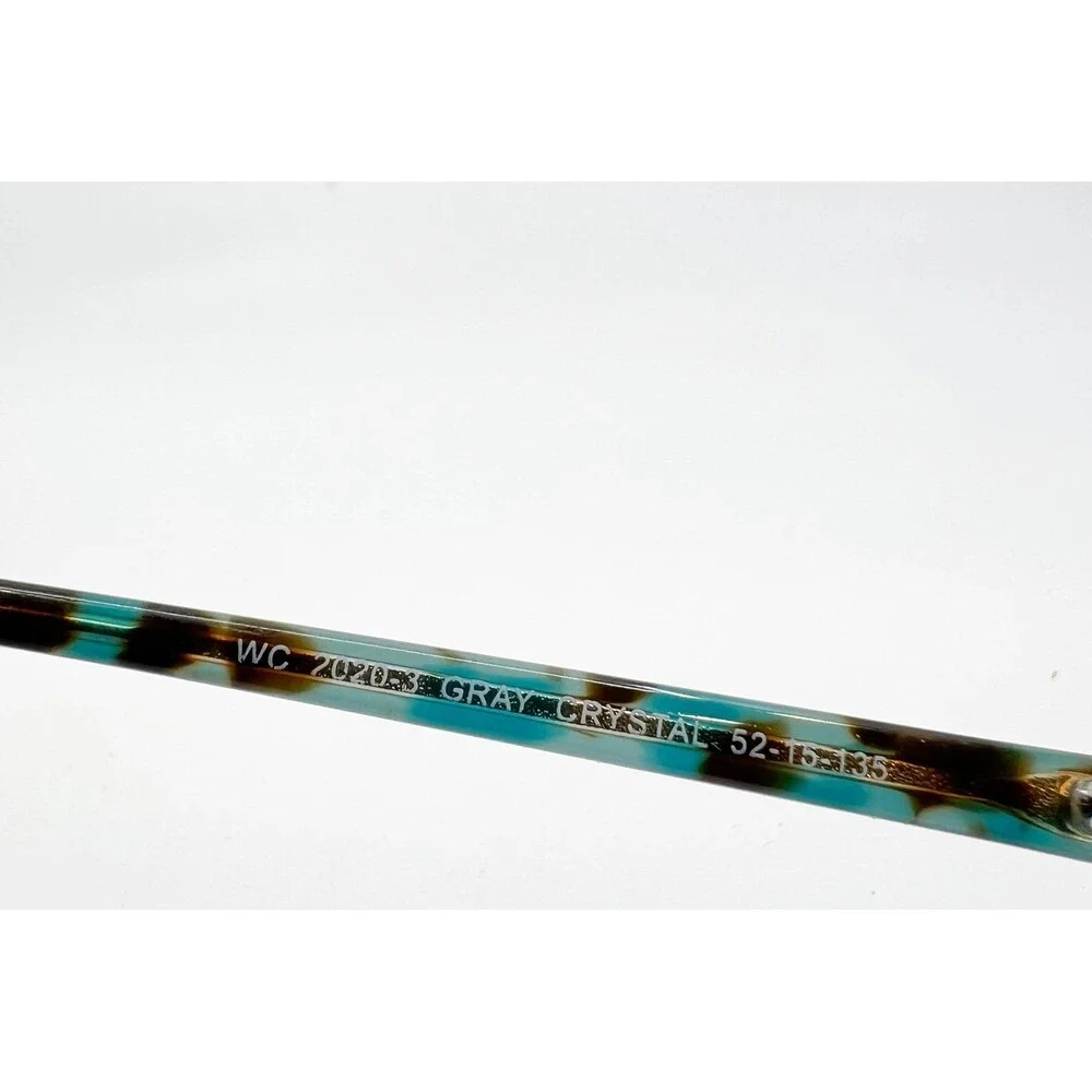 WC 20203 Eyeglasses Womens Gray Crystal Cat Eye Frames 52-15-135